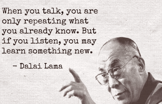 When you talk quote by Dalai Lama poster